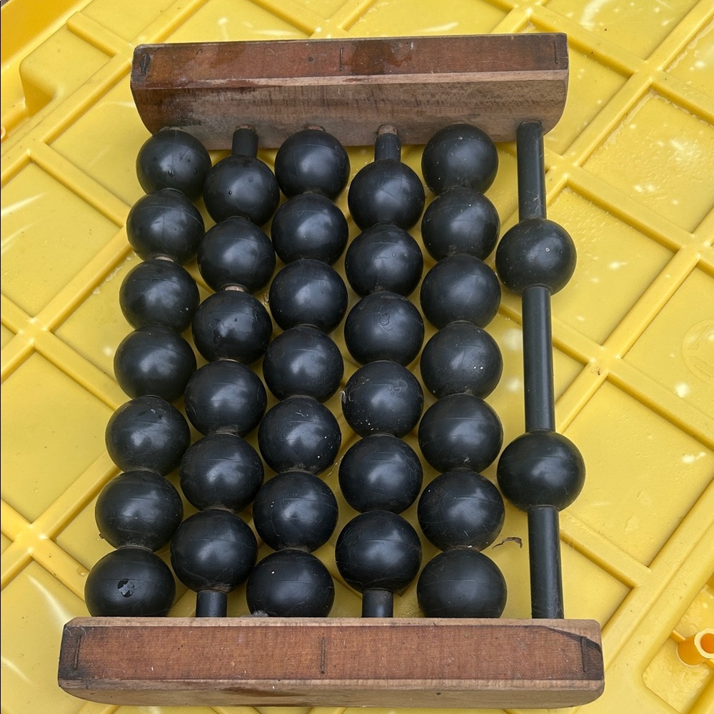 Wood Framed Black Bead Abacus